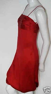 GIORGIO ARMANI Red Satin Silk Bubble Dress NEW 40 or 4 - Picture 1 of 1