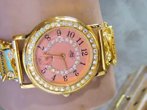 KIRKS FOLLY EXPECT MIRACLES GOLD TONE RHINESTONE WATCH NEW NEVER WORN - Picture 1 of 20