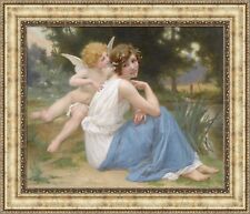 Seignac Guillaume Cupid and Psyche Framed Canvas Giclee Print 27"x23" (V10-24)