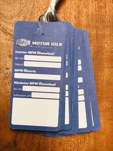 10x MPM Ölwechselanhänger, Ölwechselzettel, Inspektionszettel Ölzettel Ölservice