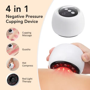 Masajeador de ventosas eléctrico de succión de 9 niveles luz roja compresa caliente succión Guasha - Imagen 1 de 11