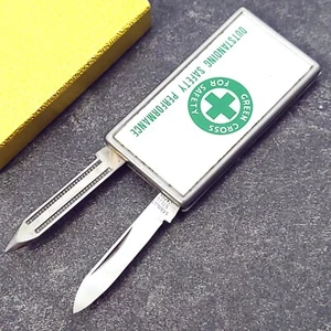 BARLOW Brand Knife Made In Japan Money Clip Nail File Green Cross For Safety - Picture 1 of 6