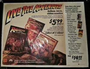 Poster promozionale INDIANA JONES 1991 McDonald's VHS 11x14...RARO - Foto 1 di 4