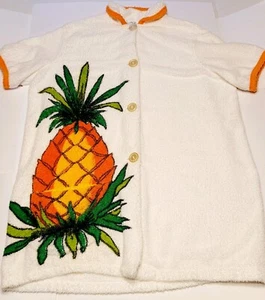 Camicia vintage anni 60 Sherry Miami Terry tessuto ananas cabana abbottonata - Foto 1 di 8