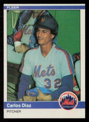 1984 Fleer Carlos Diaz #583 New York Mets Baseball Card - Image 1 of 2