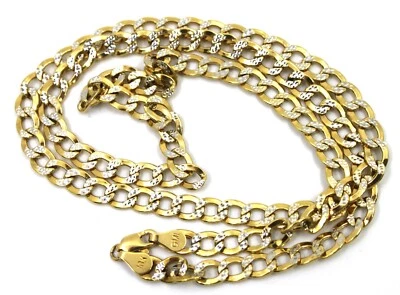 10K Solid Gold 5.5mm Curb Link Chain Necklace  24"inch Long - Image 1 of 4