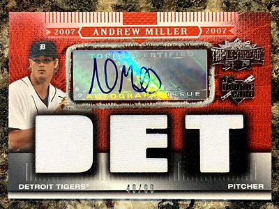 Andrew Miller 2007 Topps Triple Threads Rookie Relic Auto #188 48/99 Foto 1 de 2