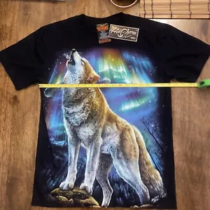 ROCK CHANG Wolf T-Shirt Double Sided Glow in The Dark spirit wild new with tags - Picture 1 of 7
