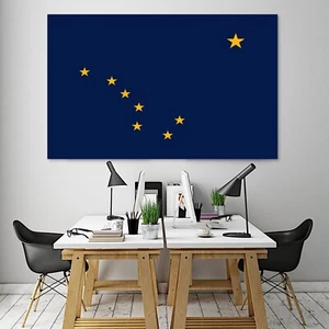 ALASKA State Art Print Flag United States Office Home Wall Decor Poster/Canvas - Picture 1 of 4