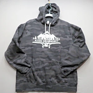 Independent Trading Alaska Wild Project Boys/Youth Size Large Black Camo Hoodie - Picture 1 of 11