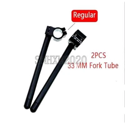 Black 33mm 7/8" Clip-Ons Handlebars For Honda Yamaha Suzuki Kawasaki Motorcycle - Image 1 of 4