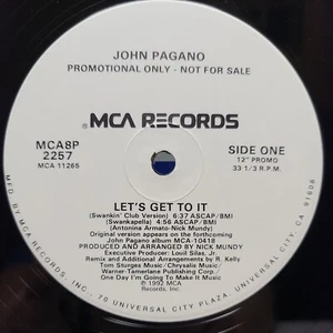 John Pagano - Let's Get To It 12" PROMO Vinyl 1992 MCA SEHR GUT - Bild 1 von 4