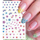 Flower Nails Stickers 3D Decals Floral Yellow Leaf Nail Art Manicure Decoration