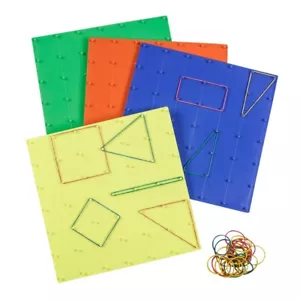 Geoboard Multicolor Plastic Math Manipulatives – 8" x 8", 12 Piece - Picture 1 of 1