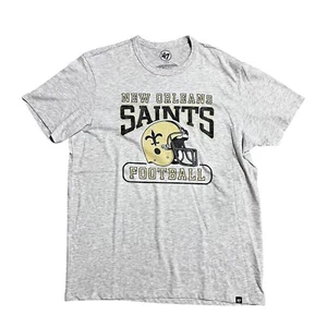 47 Brand New Orleans Saints Shirt Short Sleeve NFL Football Gray Men Size L NEW - Picture 1 of 2