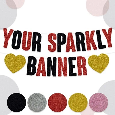 Banner Brillo Personalizado: Guirnalda de 15 cm Fieltro Letras Decoración Fiesta Foto 1 de 4