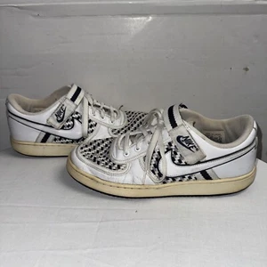 Nike Vandal Low Leather Weave White Silver Navy 312456 113 Size 10.5 - Picture 1 of 15