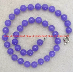 Natural 6/8/10/12/14mm Purple Alexandrite Round Gemstone Beads Necklace 18" AAA - Picture 1 of 17