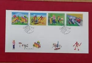 Juguetes Singapur 2002 (bloque Lego) completos 4V en FDC - Imagen 1 de 2