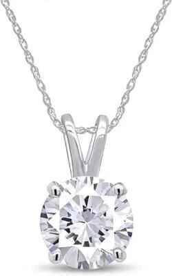 2.00 Ct GIA Authenticated Lab Grown Diamond G-H VS-SI Pendant Necklace 14K Gold - Image 1 of 4