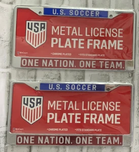 Brandneu Versiegelt USA Fußball Metall Nummernschild Rahmen Menge 2 - Bild 1 von 3