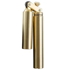 Vintage Trench Lighter, Wheel Kerosene Copper Lighter Creative Brass Lighter - Picture 1 of 9