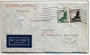 GERMANY to BRAZIL 1934 ZEPPELIN, 12th SAF Christmas Flight Com Cover , ex Nutley - Picture 1 of 3