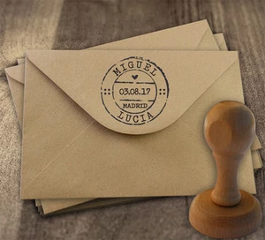 Sello de Caucho para Bodas Personalizado 40 mm Eventos, Novios, Enlace .. Mod.18 - Imagen 1 de 1