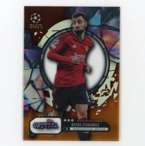 2024 Topps Crystal Bruno Fernandes UCL Orange 6/25 Manchester United 54192 - Picture 1 of 2