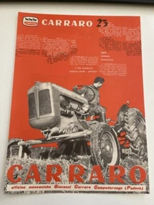 pubblicità vintage trattore carraro 23 originale advertising anni 50 - Foto 1 di 1