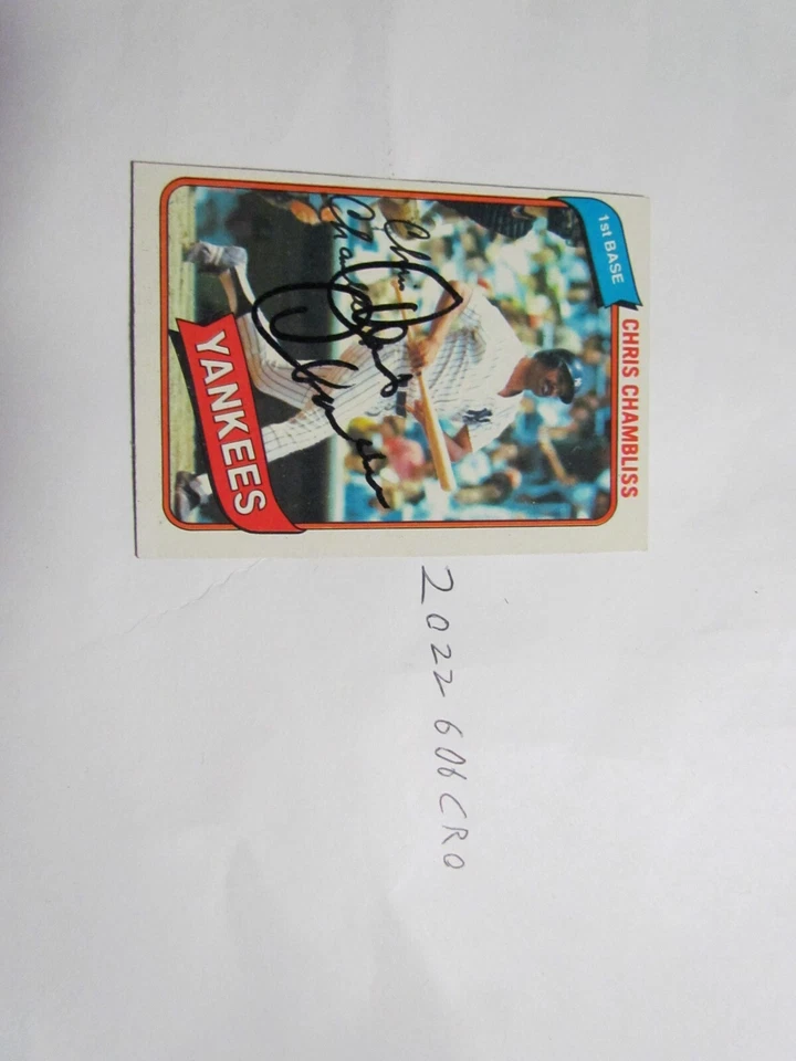 1980 Topps Chris Chambliss Signed Baseball Card  - Image 1 of 2
