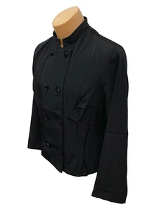 New Women's Double Breasted Black Chef Coat Cool Lightweight Made in USA 3XL - Picture 1 of 4