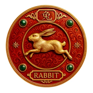 Year Of The Rabbit Decal - Chinese Zodiac Decal - China Zodiac - 5" Decal - Picture 1 of 1