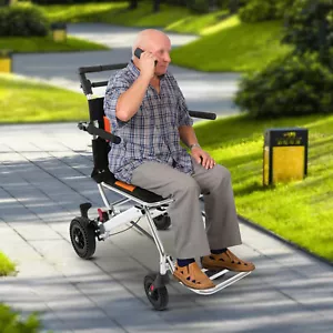 Portable Folding Wheelchair Ultra-Light Transportable Wheelchair for Seniors New - Picture 1 of 11
