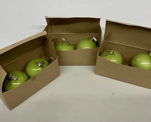 WC Engel Anhänger 3" Runde Weihnachtsschmuck Kugel 6er Set Matt Vintage Grün EUC - Bild 1 von 6