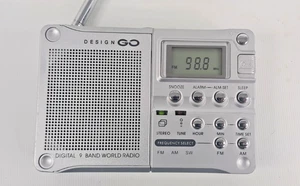 Design Go Portable Digital 9 Band World Radio Alarm Silver FM AM SW - Picture 1 of 11