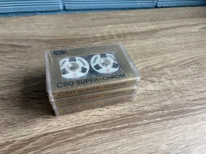 Vintage Blank Cassette Tape ICE C-60 Super Chrome set of 3 Audio New Old Stock - Picture 1 of 8