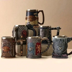 Taza de café de cerveza 3D copa gótica jarra de hierro acero inoxidable resina taza de vino - Imagen 1 de 18
