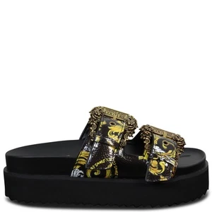 VERSACE JEANS COUTURE - Ciabatta nera-oro per donna - Imagen 1 de 1