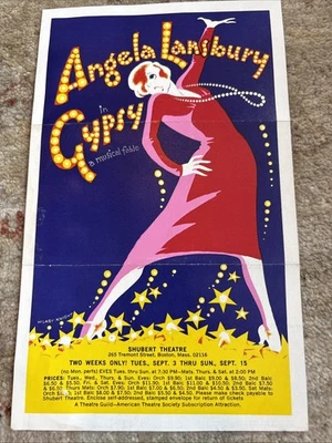 Abril 1974 - Shubert Theatre Flyer - Gitano - Angela Lansbury Formulario de pedido por correo Foto 1 de 4