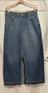 Gap Jeans 90s Women's Blue Denim Long Maxi Skirt 32-14T - Picture 1 of 6