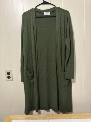 Cárdigan suéter estilo plumero azul marino antiguo verde jaspeado - Niñas XL (14) Foto 1 de 4