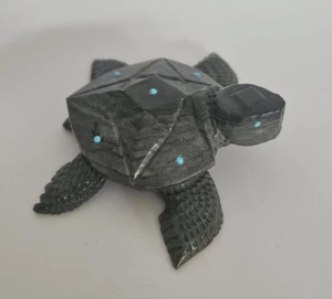 Tartaruga marina fetish vintage firmata nativi Zuni scultura in pietra  - Foto 1 di 11