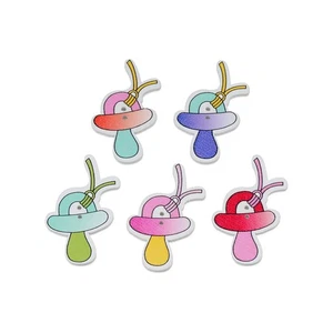 30pcs Pacifier Wooden Buttons Colorful & Fun for DIY Crafts Accessories 49x30mm - Picture 1 of 6