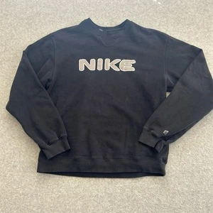 Suéter de Colección Nike Cuello Redondo Grande Negro Y2K Spellout Sudadera Jersey - Imagen 1 de 7