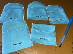 Tiffany & Co Azul Joyería Bolsa Bolsa Soporte 3.5” Lote de 5 Nuevos Sostiene Pendientes - Imagen 1 de 4