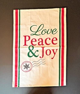 Asciugamano da tè cucina natalizio amore pace e gioia cotone 29,5x20" decorazione jingle e gioia - Foto 1 di 9