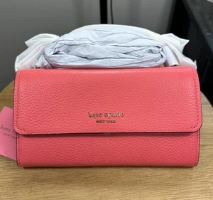 Kate Spade Roulette Top Handle Crossbody Wallet Purse Peach Melba Leather NWT - Picture 1 of 8