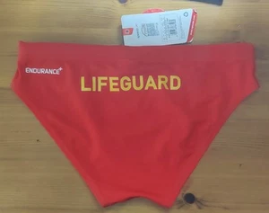 Issued lifeguard Mens speedo Briefs. swimming trunks Red. medium. Size 32 - Picture 1 of 2