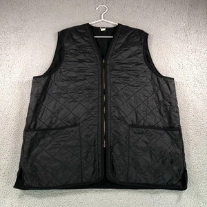 Barbour Vest Mens Extra Large Black Polarquilt Waistcoat Liner Gilet Fleece - Picture 1 of 15